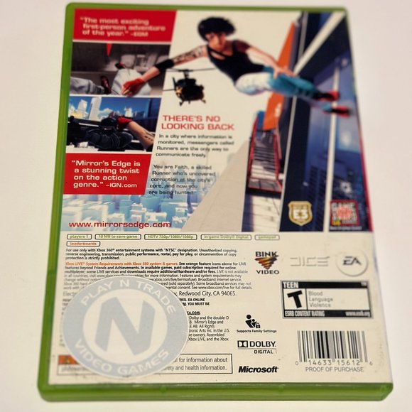 Mirror's Edge XBox 360 Complete in Box - Picture 2 of 3